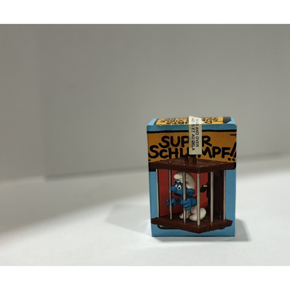 RARE Cage Super Smurf Jail Figure Schleich 1980 m#40212 Factory Sealed!